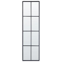 WANDSPIEGEL schwarz Fensteroptik 38/132 cm Camon - Schwarz, Metall (38/132/3cm) - Beliani