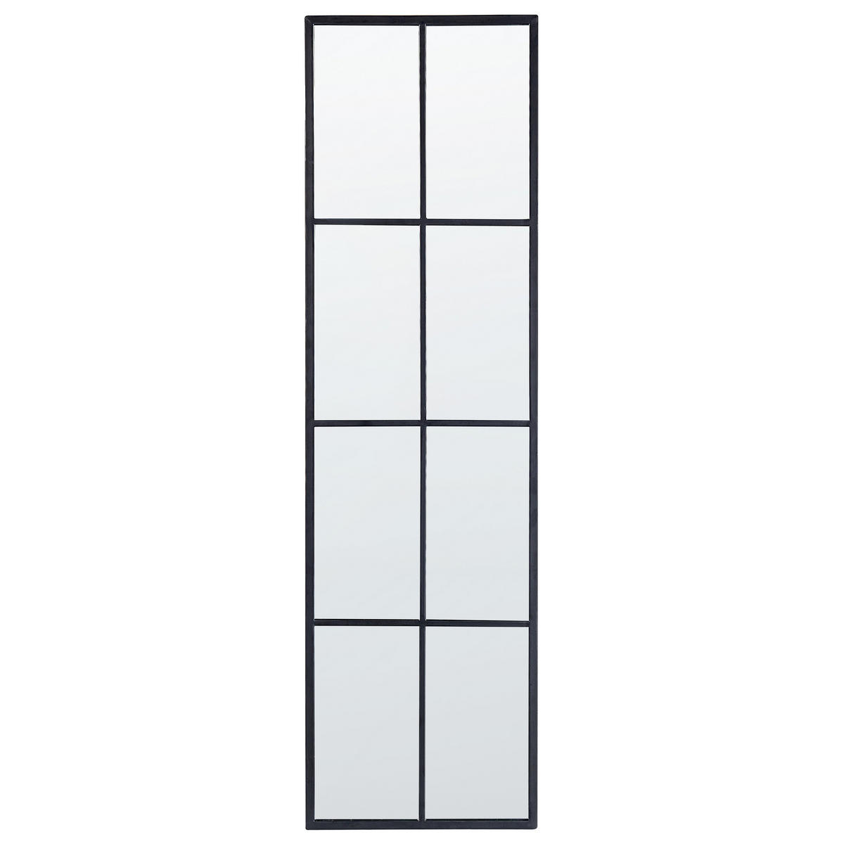 WANDSPIEGEL schwarz Fensteroptik 38/132 cm Camon - Schwarz, Metall (38/132/3cm) - Beliani