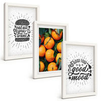 BILDER SET 3er Set - 20x30 cm Weißer Rahmen - Juicy Oranges Kitchen - Weiß, Kunststoff (20/30cm) - TULUP