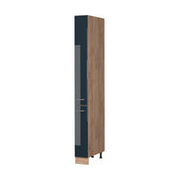 APOTHEKERSCHRANK Fame-Line, Dunkelblau Hochglanz/Goldkraft Eiche, 20 cm - Honigeiche/Dunkelblau, Holzwerkstoff (20/206.8/58cm) - Vicco