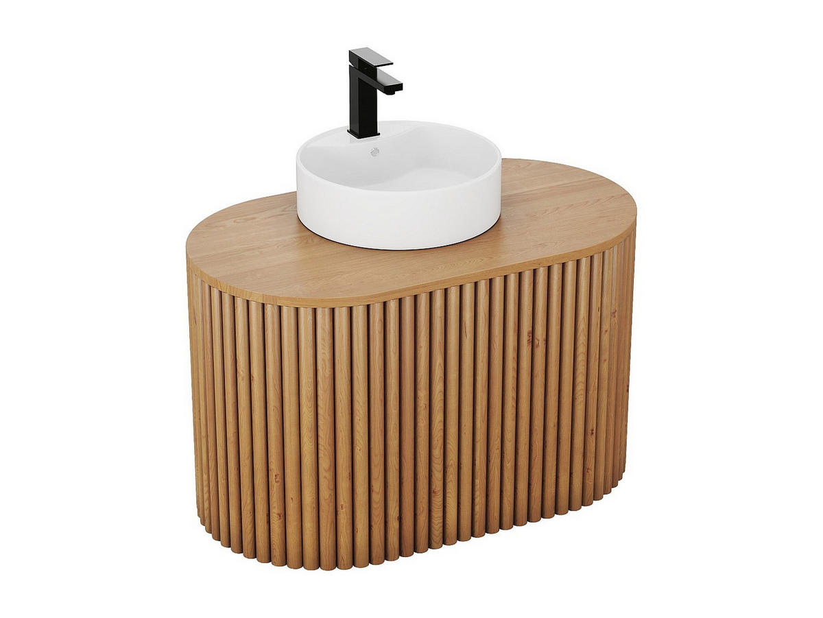 EINZELWASCHTISCH - 90 cm x 50 cm - Holz, Platte - Naturfarben Hell - TOWARI - Naturfarben, Holz (90/56/50cm) - Vente-Unique