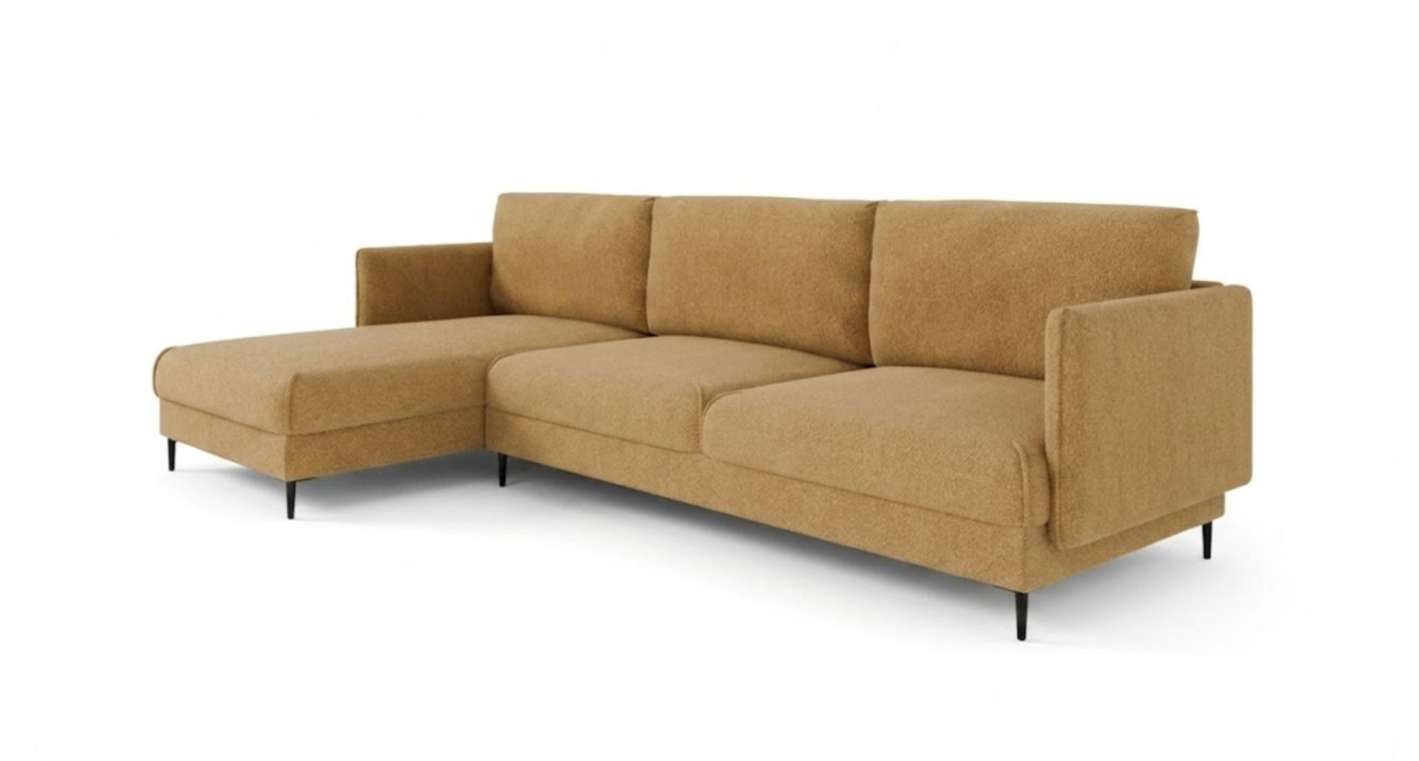 ECKSOFA Helmer Max In Stoff Baloo - Hellbraun, Holzwerkstoff/Textil (164/323cm) - Fun Möbel