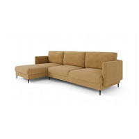 ECKSOFA Helmer Max In Stoff Baloo - Hellbraun, Holzwerkstoff/Textil (164/323cm) - Fun Möbel