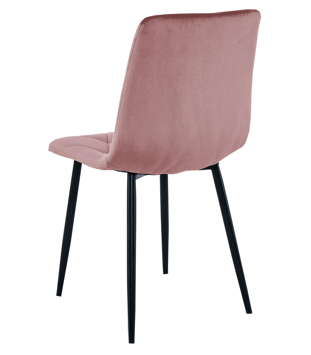 ESSZIMMERSTUHL 2-er Set TYRA rosa Sitz, schwarze Beine - Pink/Schwarz, Textil (44.5/87/54.5cm) - Valora