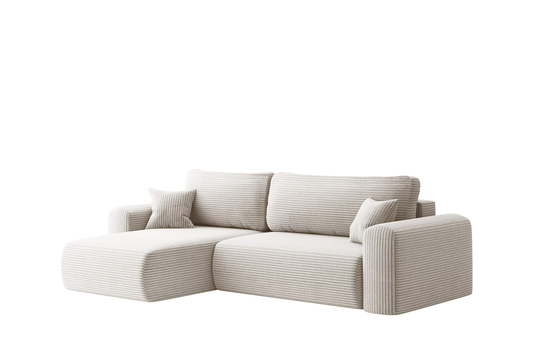 ECKSOFA Flora In Poso - Weiß, Holzwerkstoff/Textil (145/272cm) - Fun Möbel