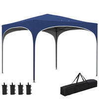 FALTPAVILLON, Weiß, Oxford-Polyester, Stahl - Blau, Metall (295/255/295cm) - Outsunny