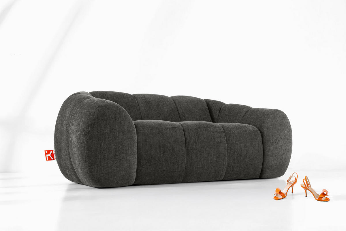 2-SITZER SOFA FLAVA, Graphitfarben - Graphitfarben, Holz/Holzwerkstoff (200/76/100cm) - KONSIMO®