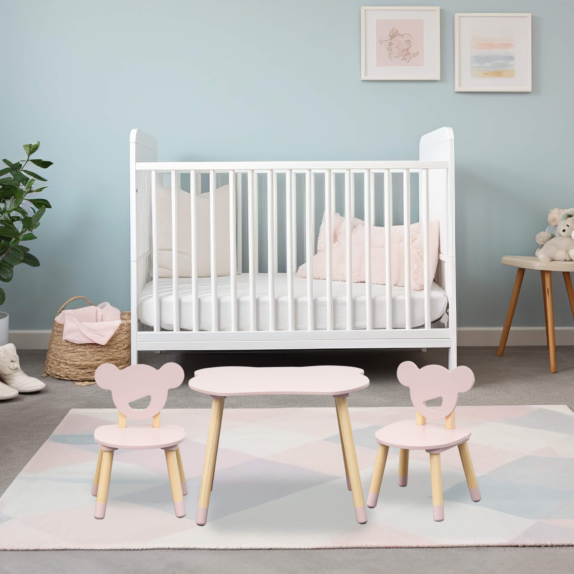 KINDERSITZGRUPPE Rosa 56/60/44 cm - Pink, Holzwerkstoff (60/44/56cm) - Mobili Rebecca