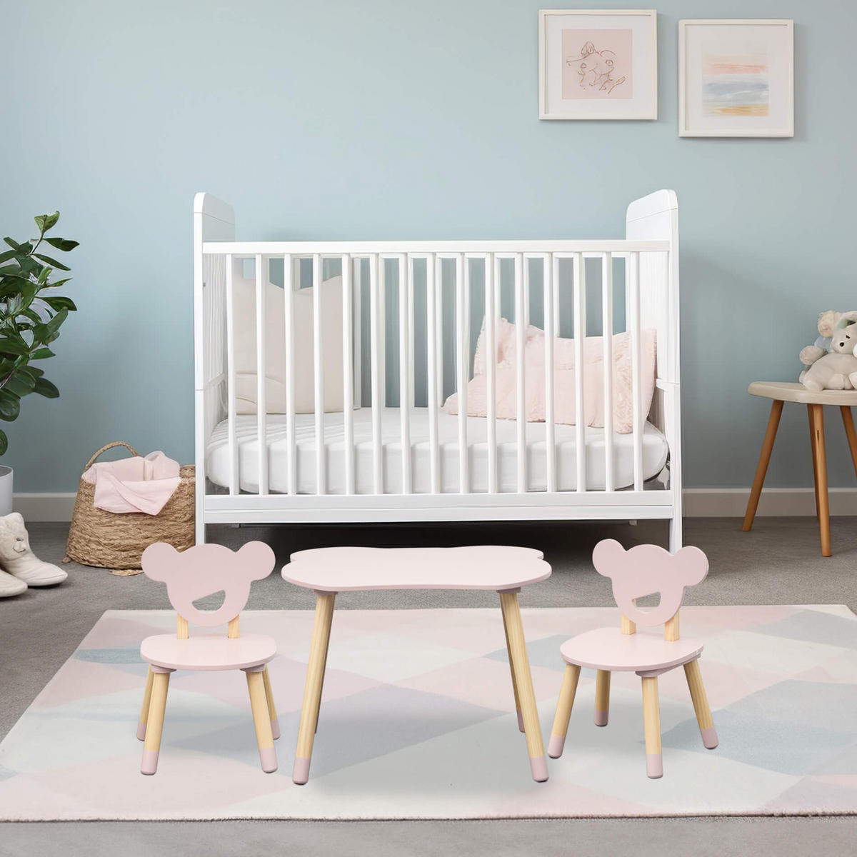 KINDERSITZGRUPPE Rosa 56/60/44 cm - Pink, Holzwerkstoff (60/44/56cm) - Mobili Rebecca