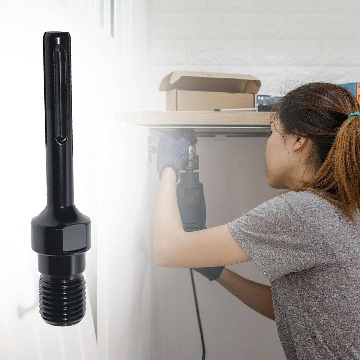BOHRER - MAX PLUS Adapter für Diamantbohrer - Schwarz, Metall (19/4/1cm) - DCA