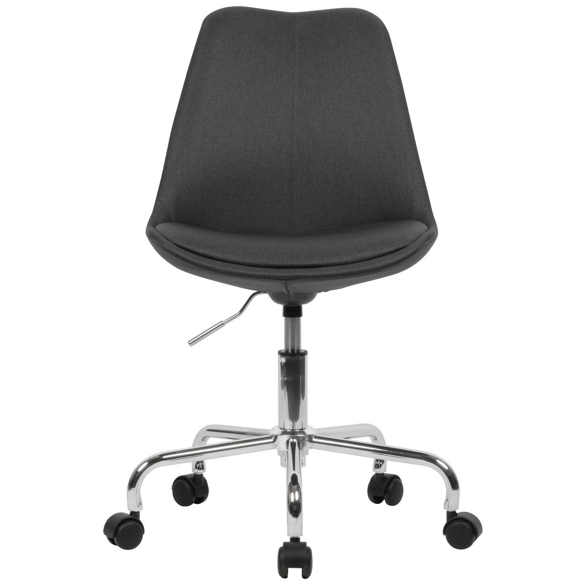 SCHALENSTUHL mit 360° Drehfunktion MESCHIO, Schwarz 65x65x94 cm - Silberfarben/Schwarz, Textil/Metall (65/94/65cm) - KADIMA DESIGN