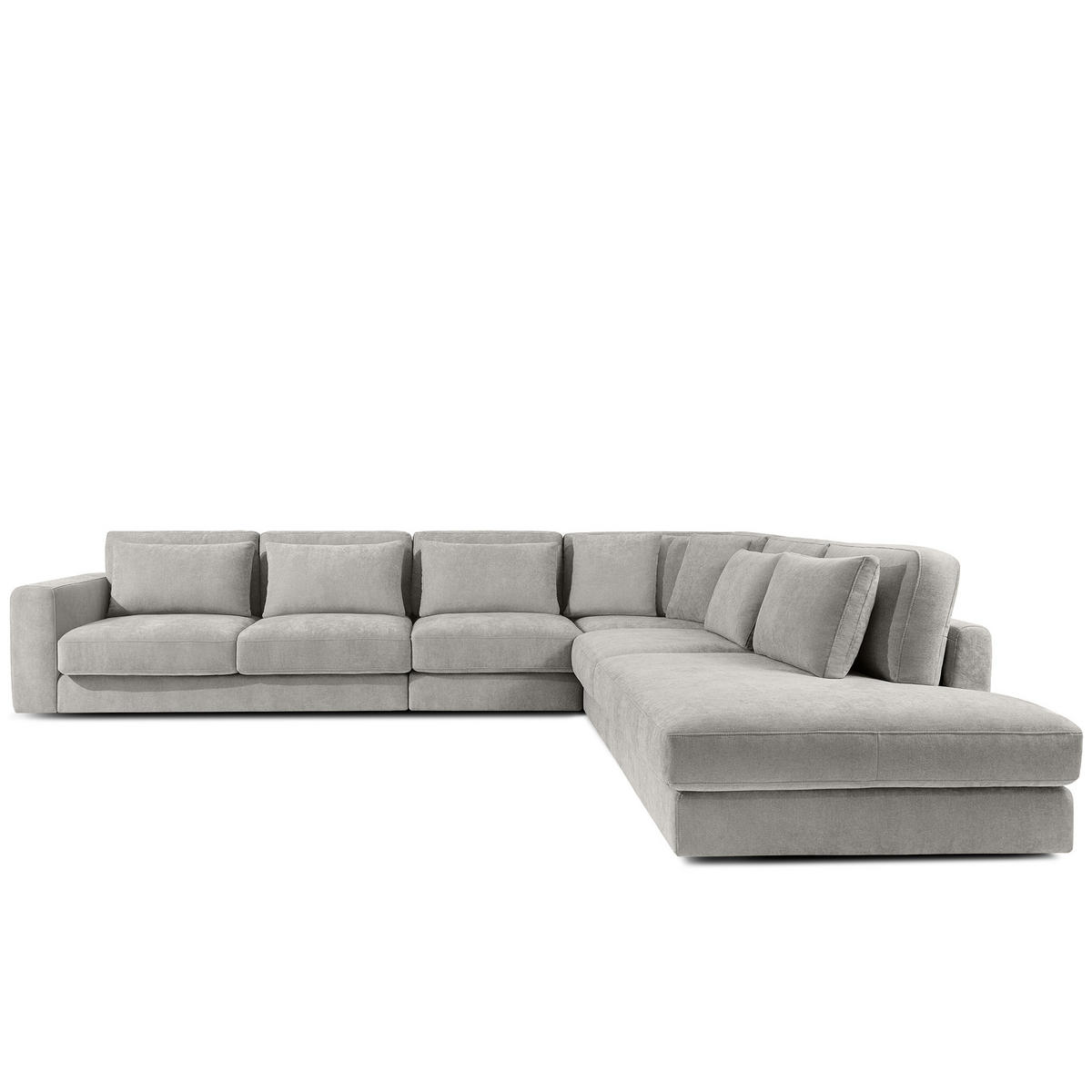 ECKSOFA XL rechts VERUS - Hellgrau, Holz/Holzwerkstoff (377/328cm) - KONSIMO®