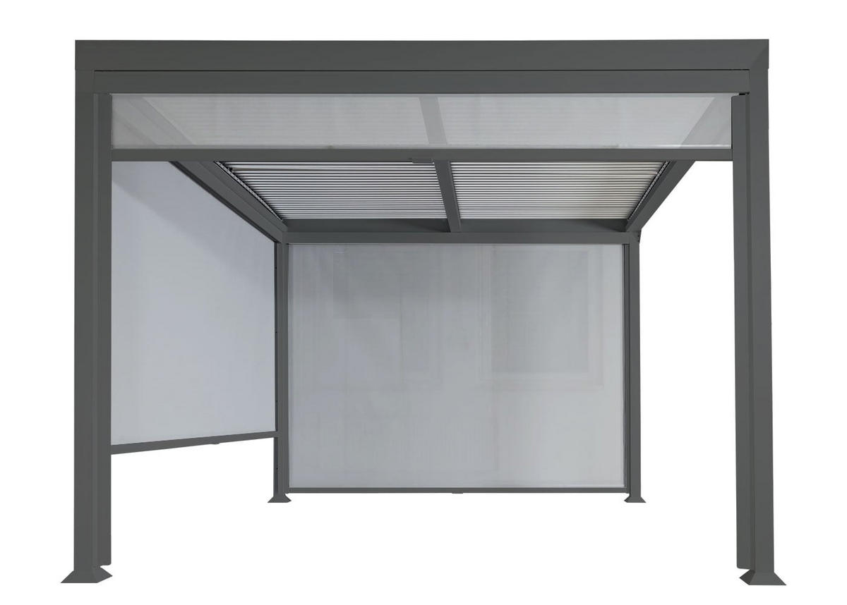 PERGOLA 3x Seitenwand für 3x3,7m 224x370x300cm Anthrazit - Anthrazit, Metall (370/224/300cm) - BERLINLODGE
