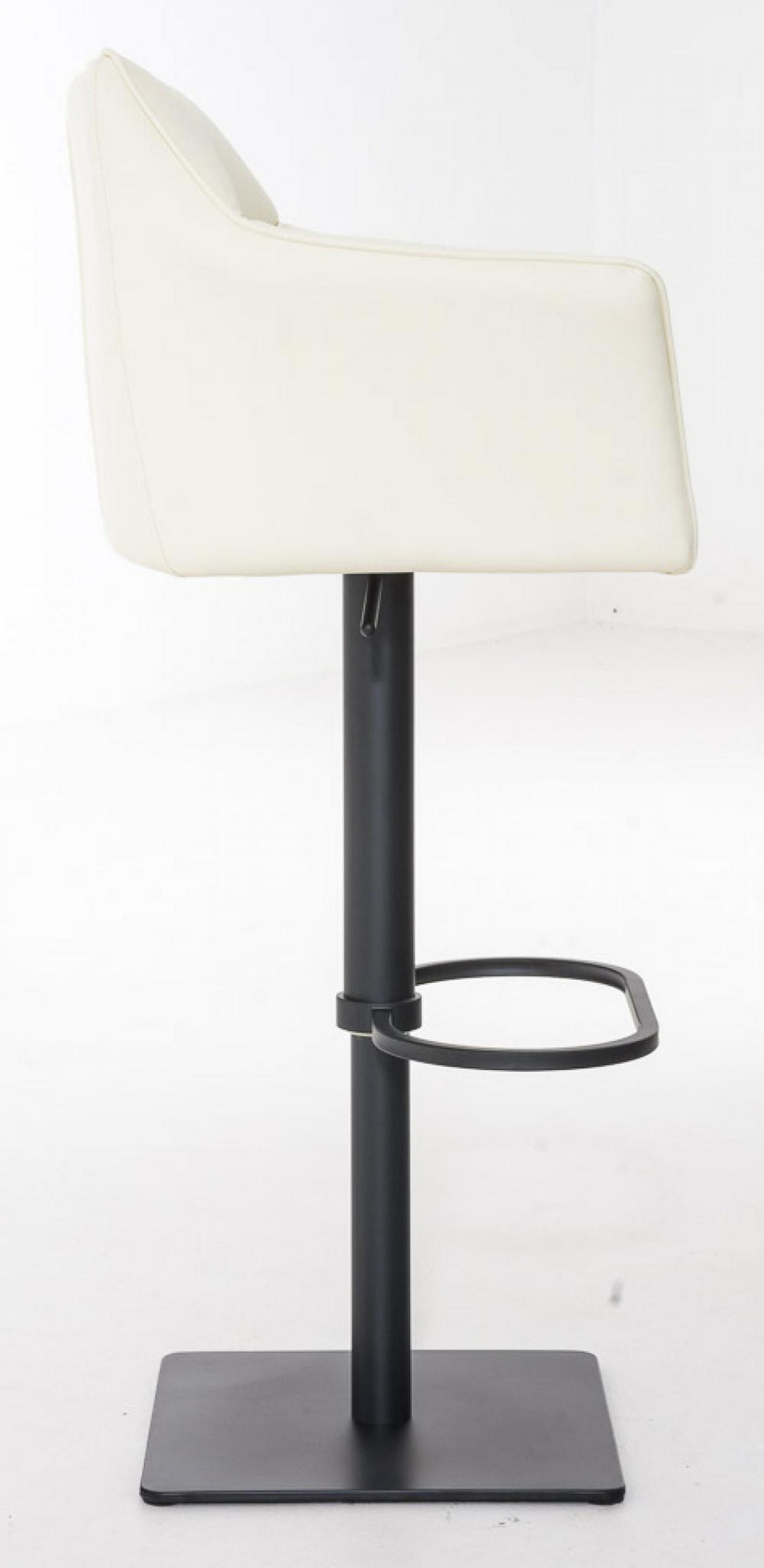 BARHOCKER 2er Set Lederlook Creme - Creme/Schwarz, Textil/Metall (64/88/45cm) - CLP