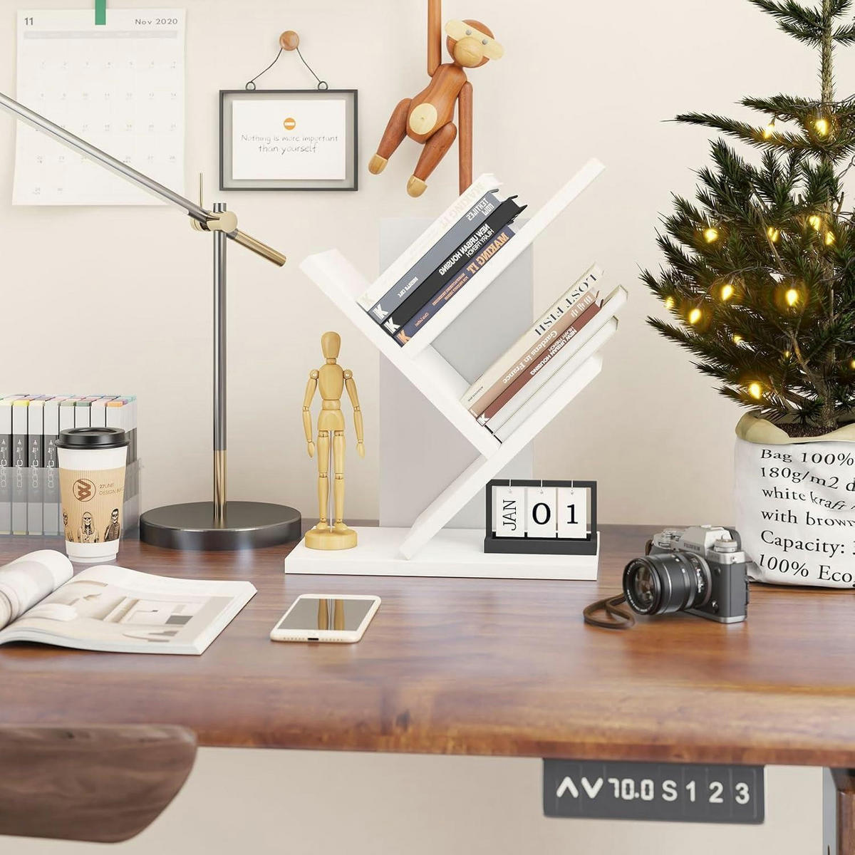 BÜCHERREGAL Baumform Weiß 40.5 cm - Weiß, Holzwerkstoff (17/40.5/30cm)
