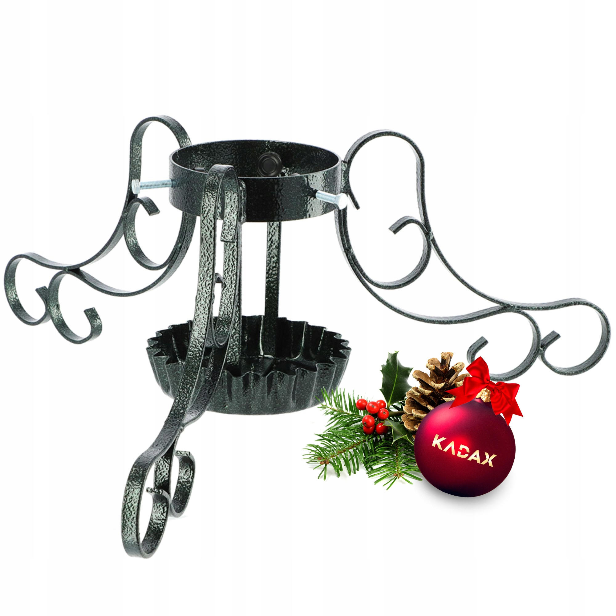 WEIHNACHTSBAUMSTÄNDER aus Stahl 64 cm, grün - Grün, Metall (26cm) - KADAX