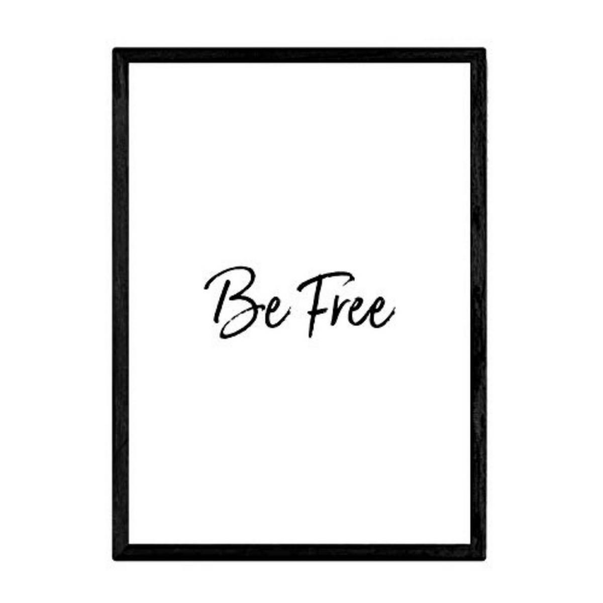 POSTER Inspirierender Spruch – Se Libre A4 Schwarzer Rahmen - Schwarz, Papier (29.7/5/21cm) - Nacnic