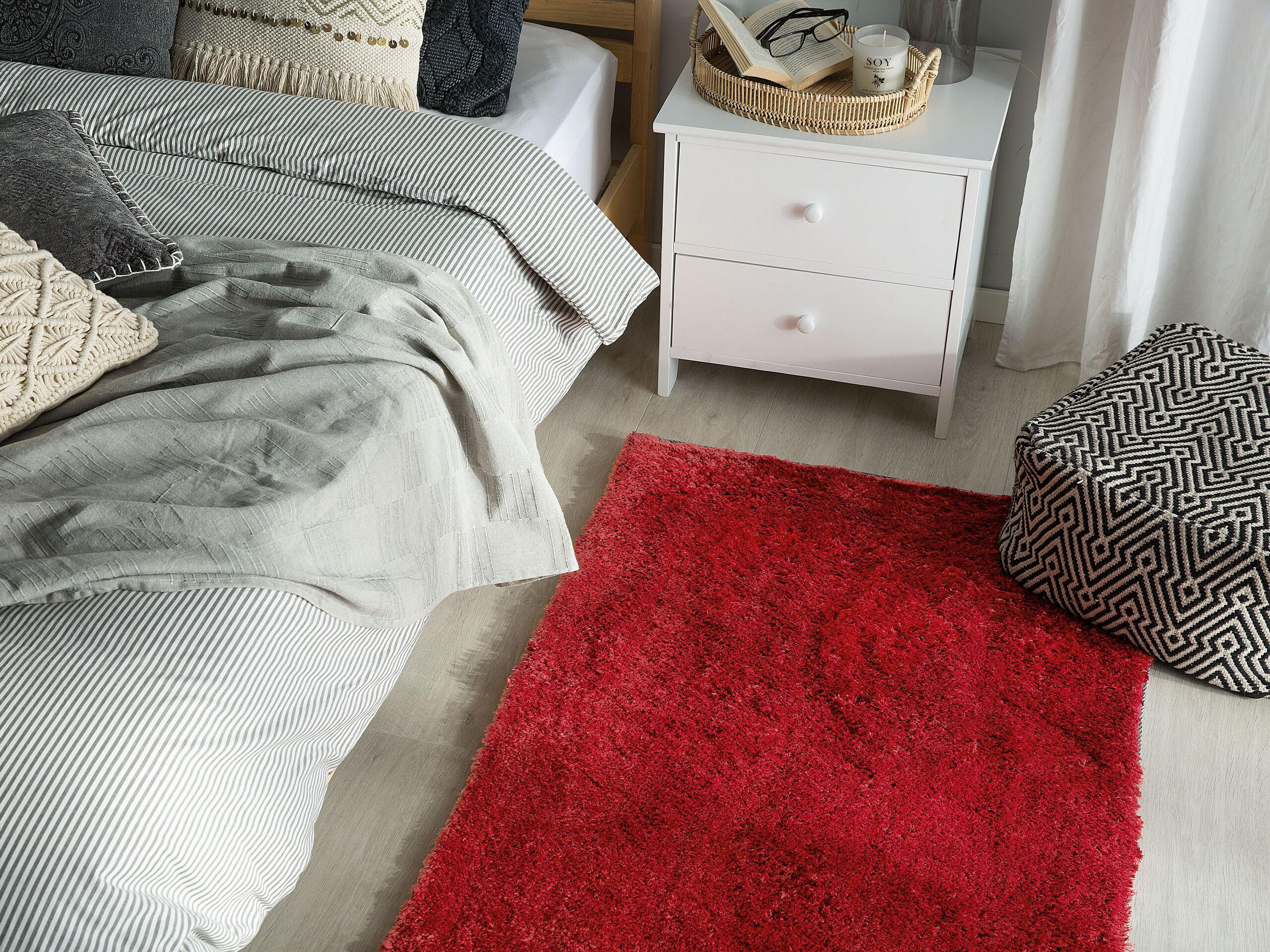 SHAGGY-TEPPICH Evren 150/80 cm - Rot, Kunststoff (80/150cm) - Beliani