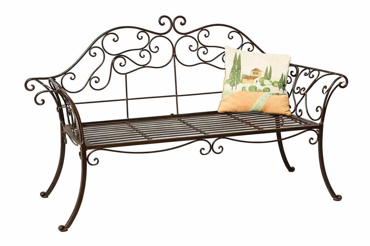 GARTENBANK 2-Sitzer Metall Braun 146/50/98 cm - Braun, Metall (146/98/50cm) - DanDiBo