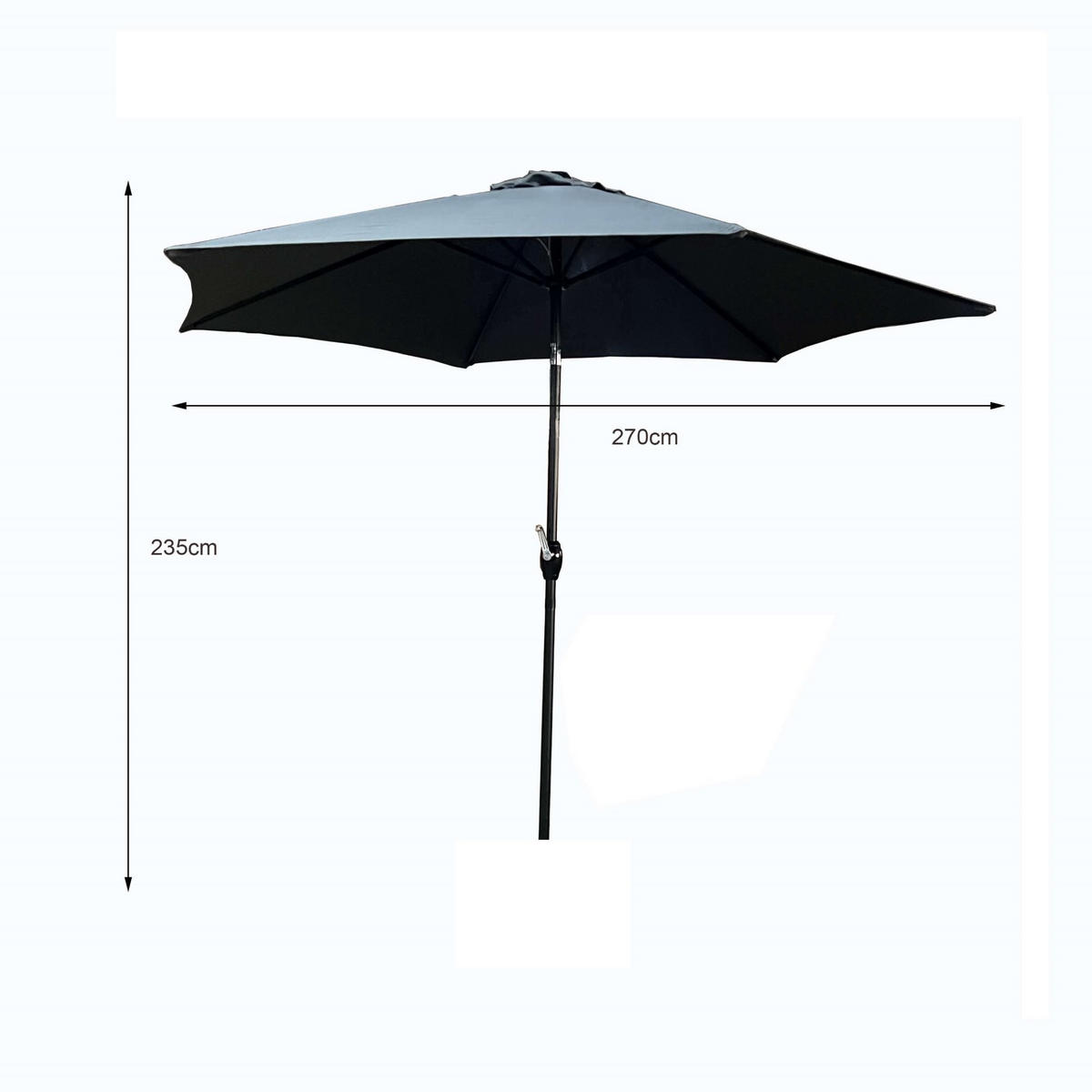 SONNENSCHRIM Grau 235/270 cm - Schwarz/Grau, Metall (270/270cm) - Akord
