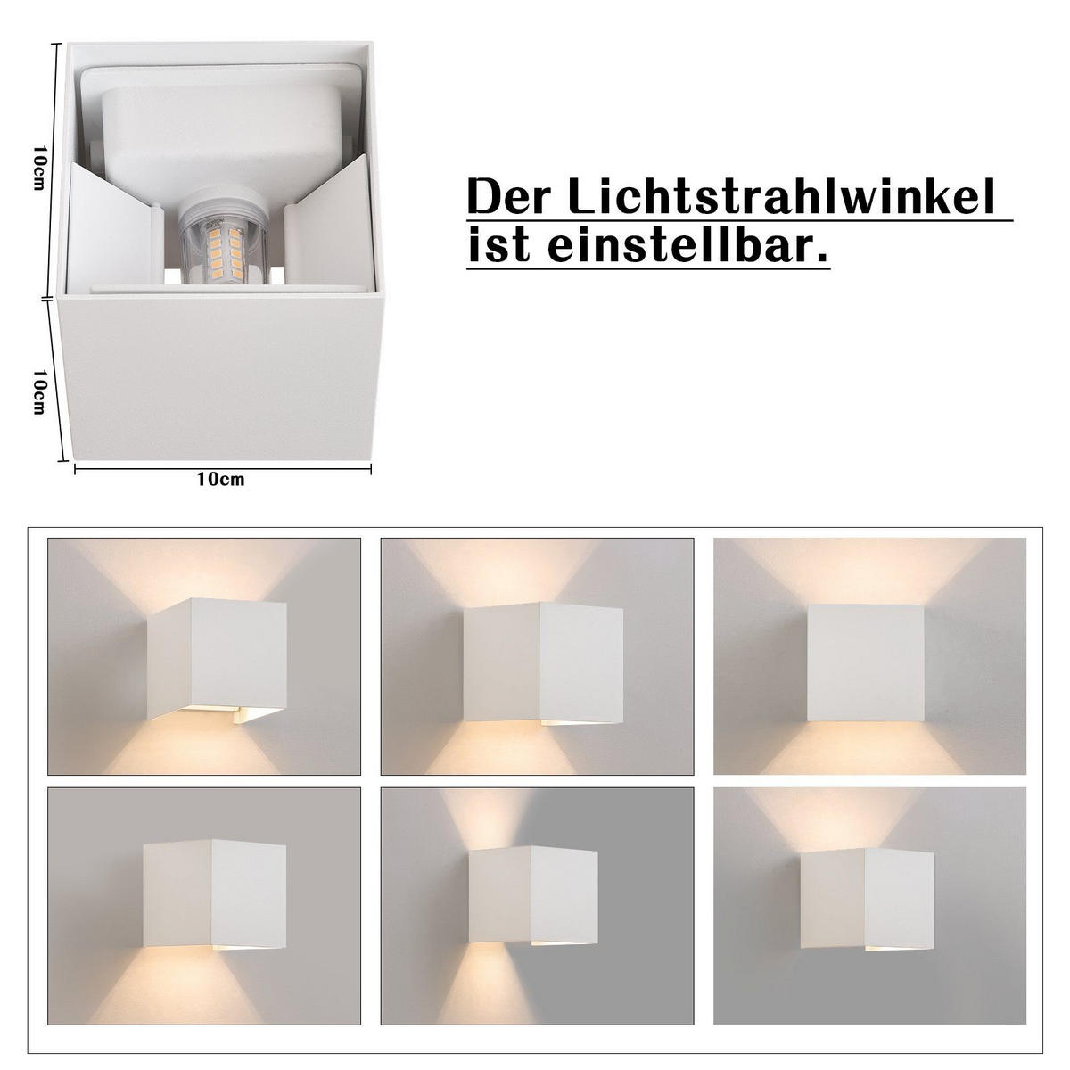 WANDLEUCHTE Maria 4er-Set - Weiß, Metall (10/10/10cm) - Nettlife