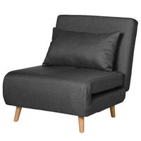 SCHLAFSESSEL - Textil / Teilmassivholz - Dunkelgrau/Buchefarben, Holz/Buchenholz (77/81/90cm) - home24