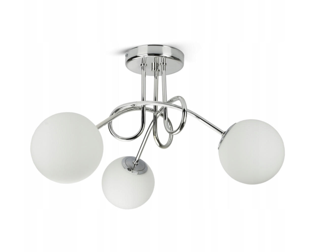 DECKENLEUCHTE SILBER - Weiß Hochglanz/Silberfarben, Glas/Metall (55/55/32cm) - kiki design