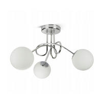 DECKENLEUCHTE SILBER - Weiß Hochglanz/Silberfarben, Glas/Metall (55/55/32cm) - kiki design