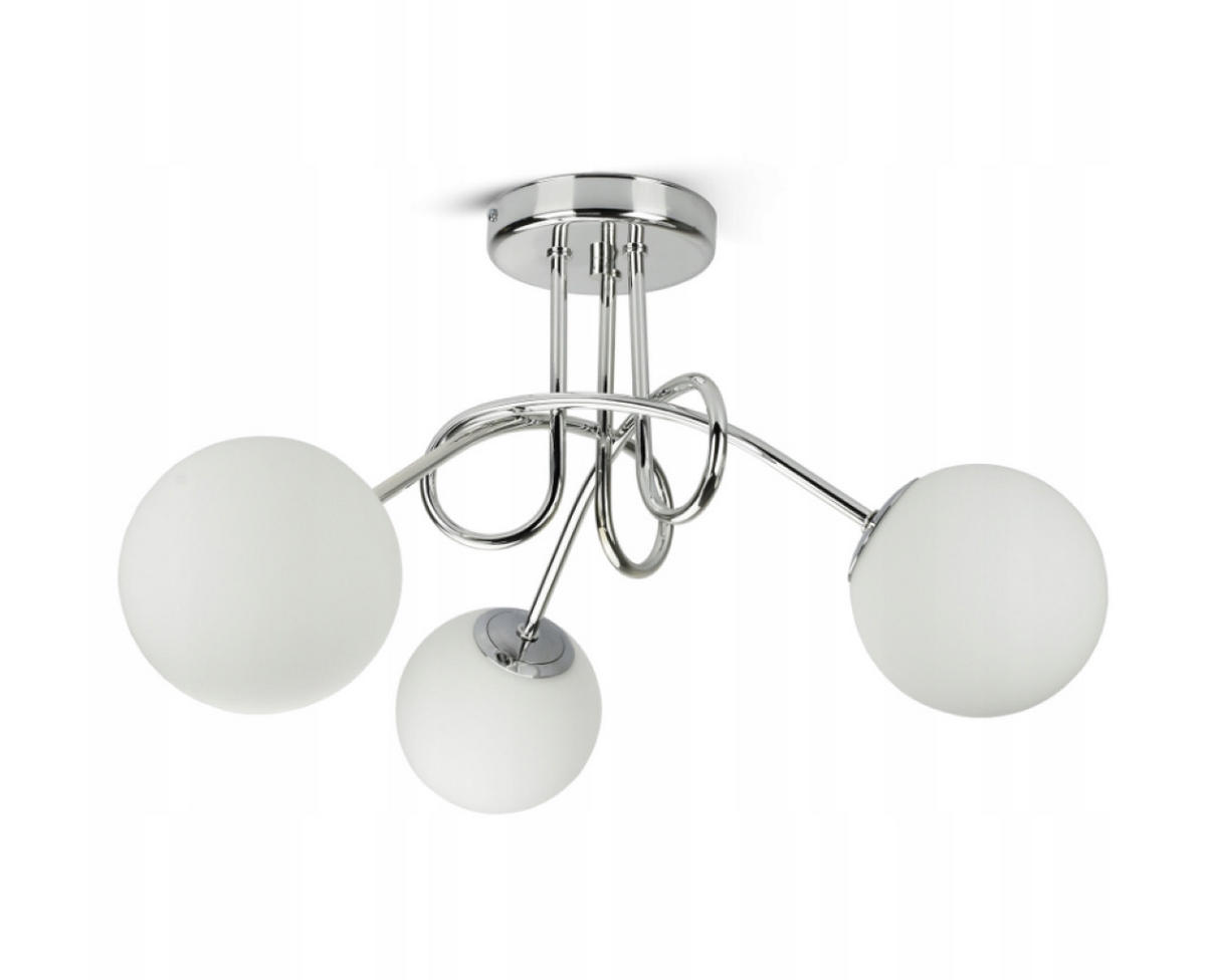 DECKENLEUCHTE SILBER - Weiß Hochglanz/Silberfarben, Glas/Metall (55/55/32cm) - kiki design