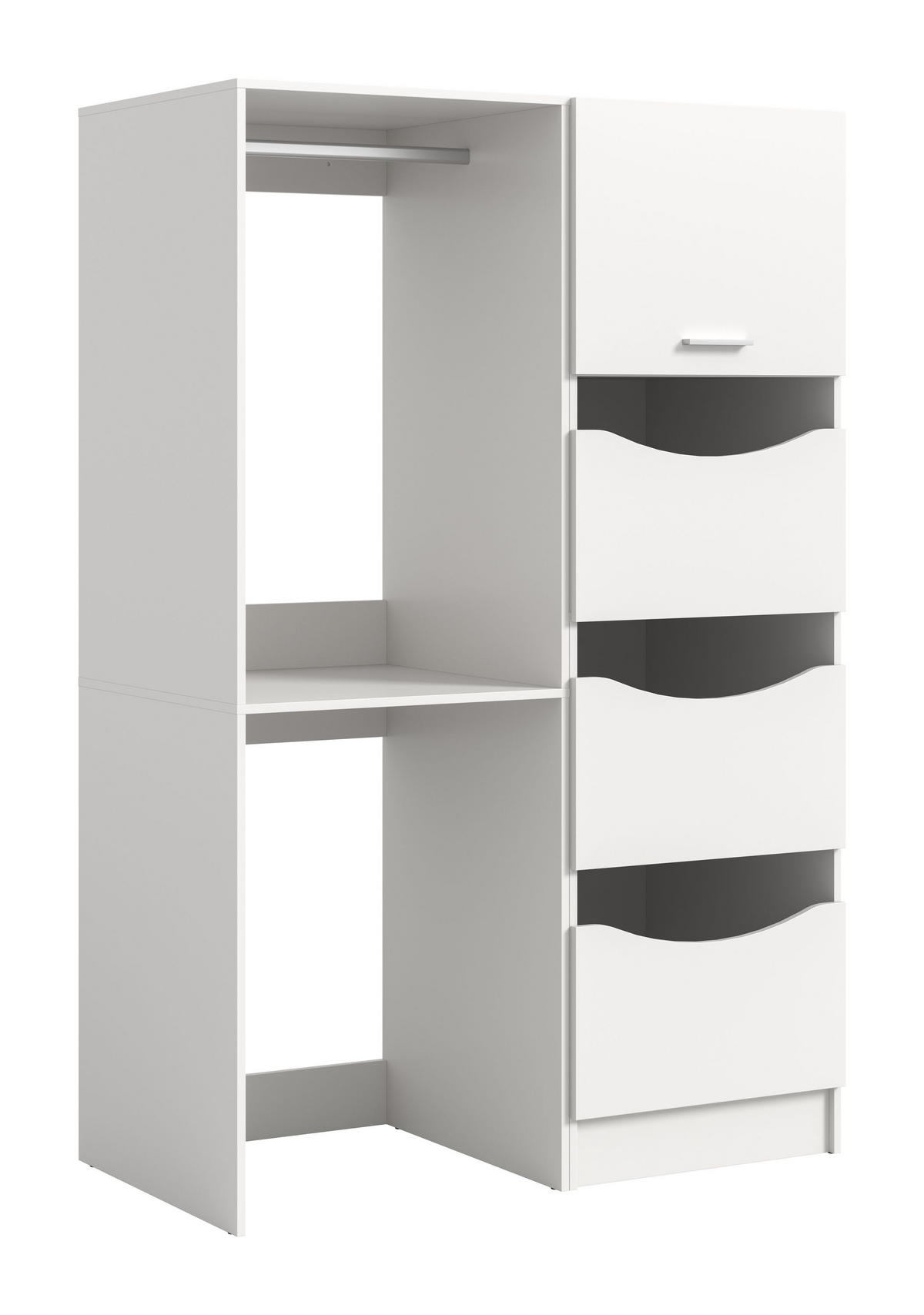 WASCHMASCHINENUMBAU 2tlg. Set Mixx Bad in weiß Nachbildung - modernes Design - B/H/T: 126x195x68 cm - Weiß, Holzwerkstoff (126/195/68cm) - Homes & Jones