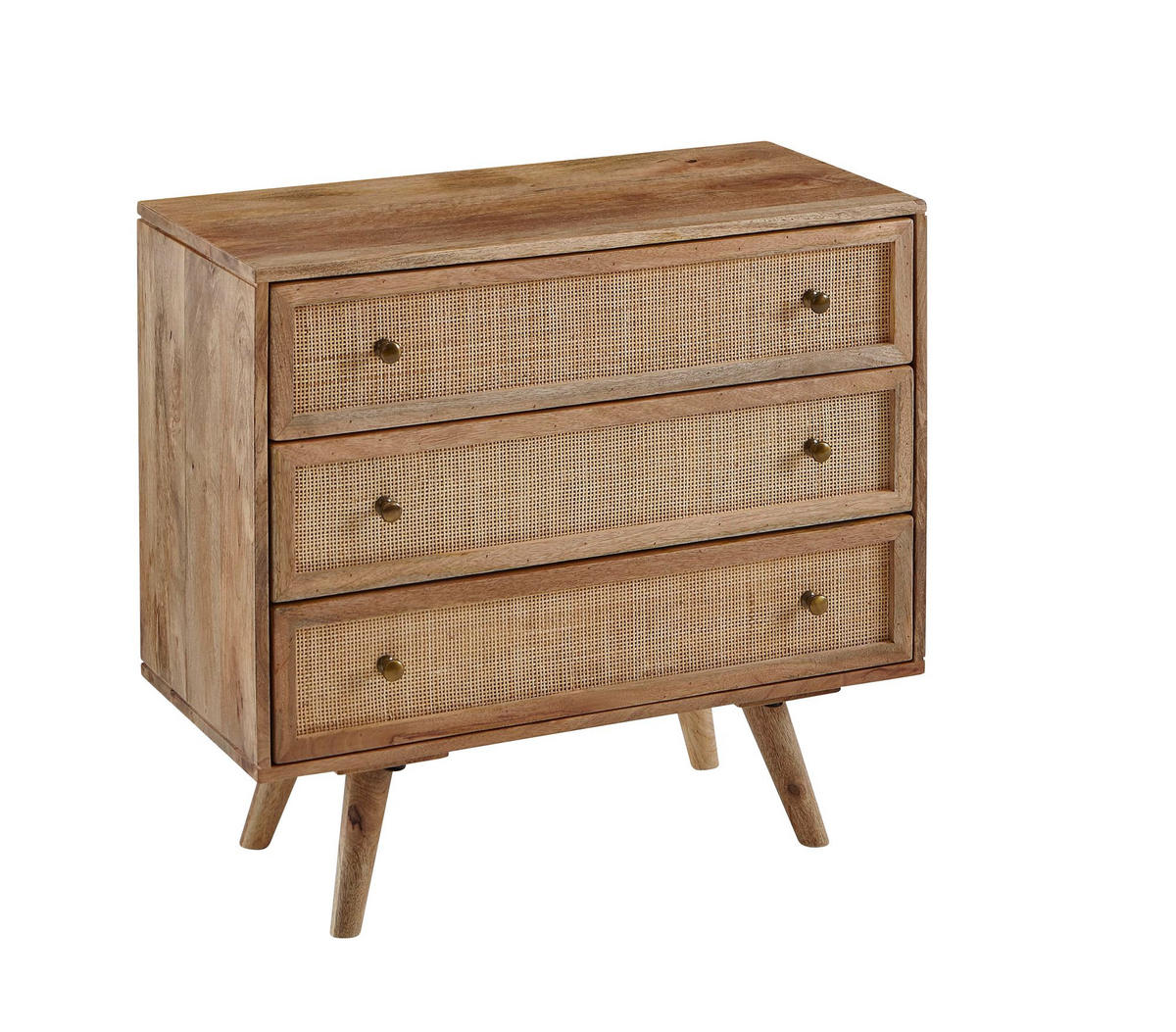SIDEBOARD – Mango Massivholz, stilvoll, funktional - Braun, Holz/Metall (80/75/40cm) - KADIMA DESIGN