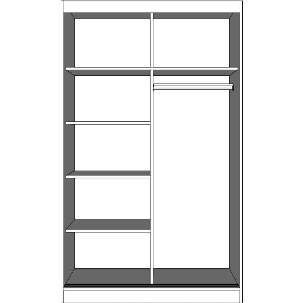 Thumbnail - imoebel24 Schwebetürenschrank, Weiß, Holzwerkstoff, 5 Fächer, Rechteckig, 120x200x61 cm, Schlafzimmer, Kleiderschränke, ...