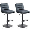 BARHOCKER 2er Set Samt dunkelgrau - Dunkelgrau/Schwarz, Textil/Metall (42/94/56cm) - CLP