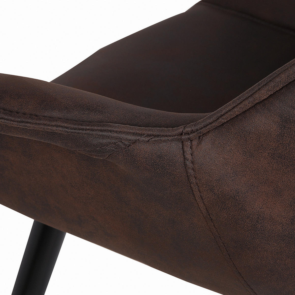 ARMLEHNENSTUHL - Metall - Dunkelbraun, Textil (70/81/64cm) - home24