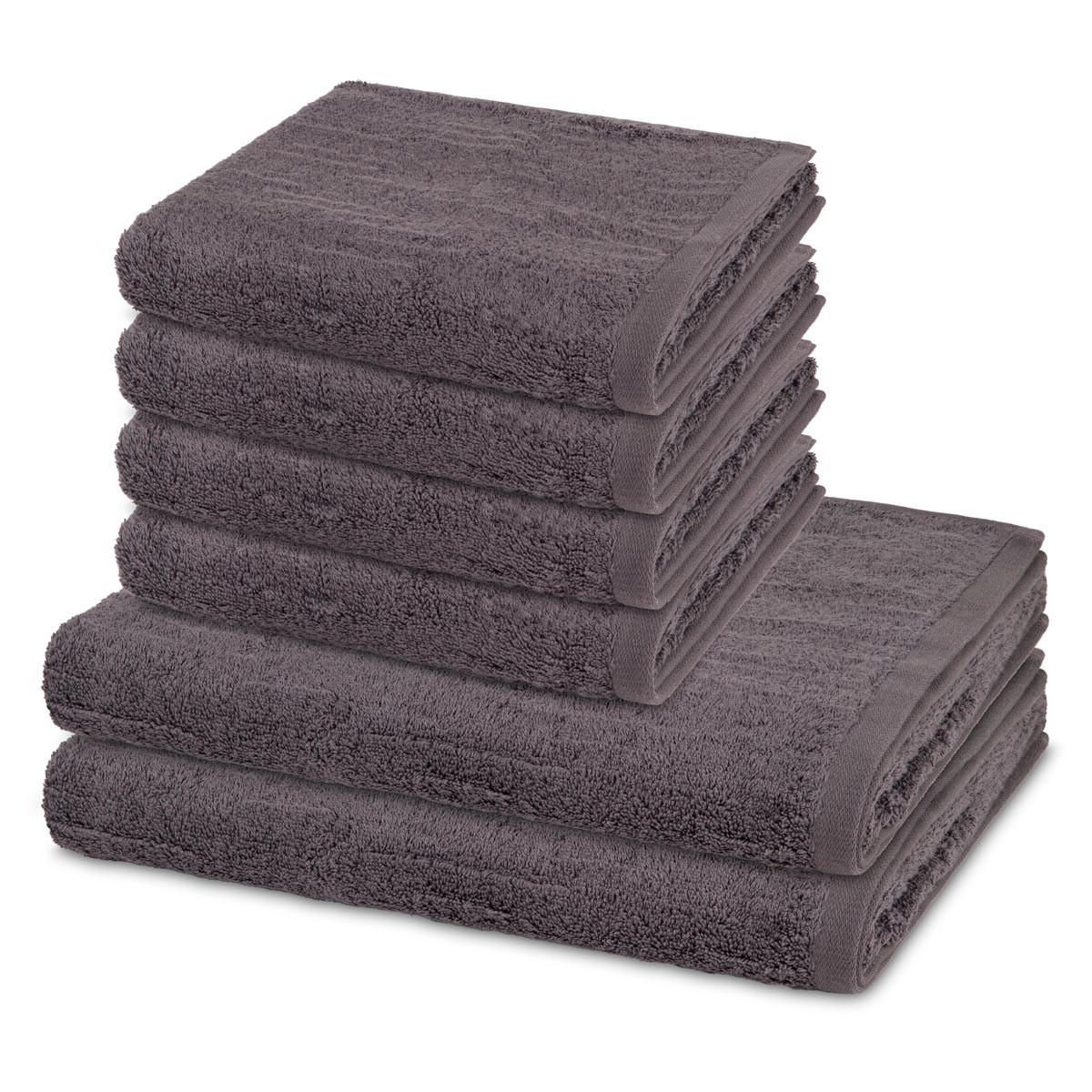 FROTTIERSET Premium 6-teilig - Dunkelgrau, Textil (50/100cm) - Ross