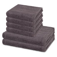 FROTTIERSET Premium 6-teilig - Dunkelgrau, Textil (50/100cm) - Ross