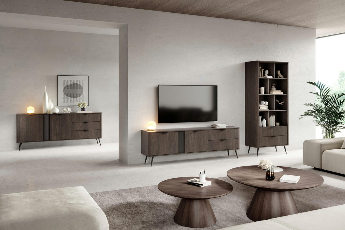STANDREGAL 90 cm Estera mit Schubladen, Eiche Dunin - Eichefarben, Holz (88/194/38cm) - Emporius