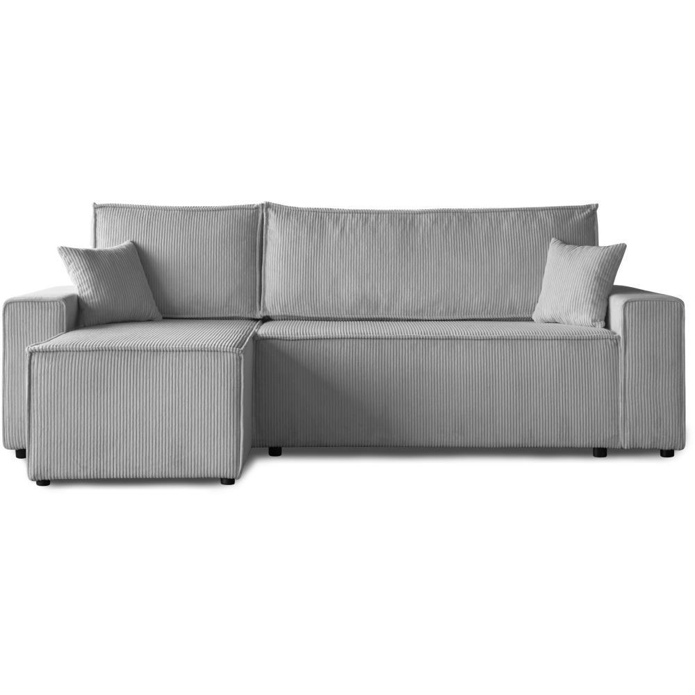 Beautysofa ROHOVÁ ROZKLÁDACÍ POHOVKA Hektor, s funkcí spaní, světle šedá