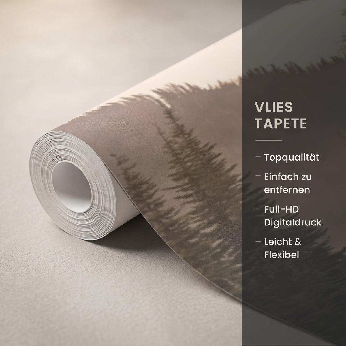 TAPETE - Berge - Wasser - Bäume - 500x200 cm - Multicolor, Papier (500/200cm) - OnlyWow
