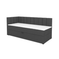 BOXBETT VIGO 100/200 cm in Cord/Velours Anthrazit H3 links - Anthrazit, Holz/Holzwerkstoff (100/200cm) - Deine Möbel 24