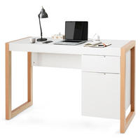 SCHREIBTISCH Weiß - Weiß, Holz (50/112/75cm) - COSTWAY