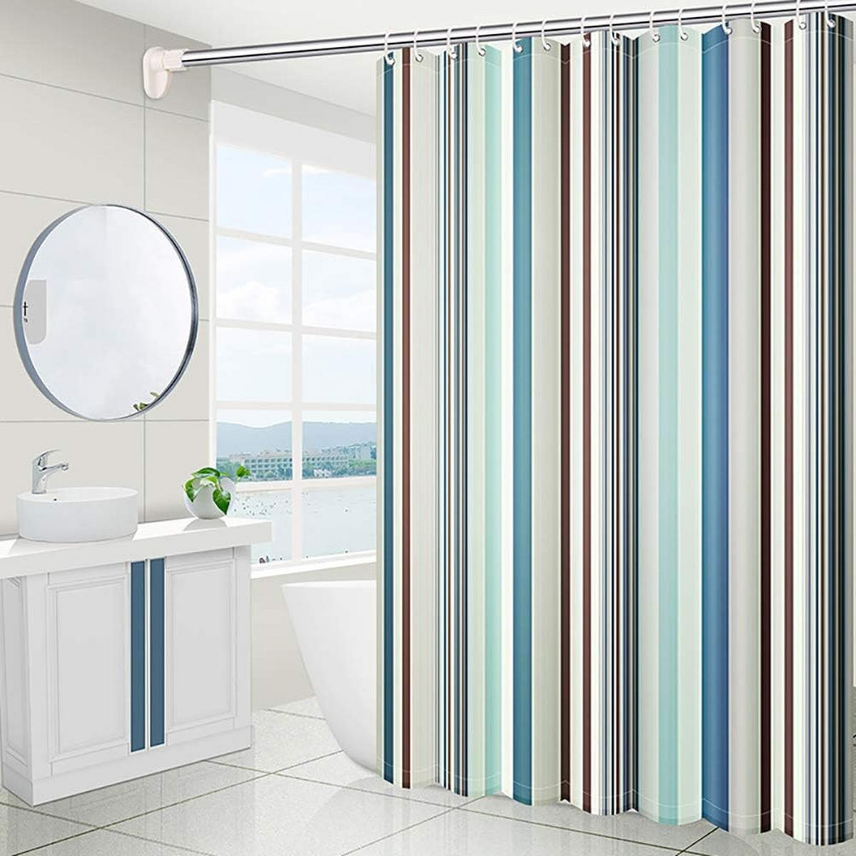 DUSCHVORHANG – 180 x 200 cm – inklusive Haken - Multicolor, Kunststoff (180/200cm)