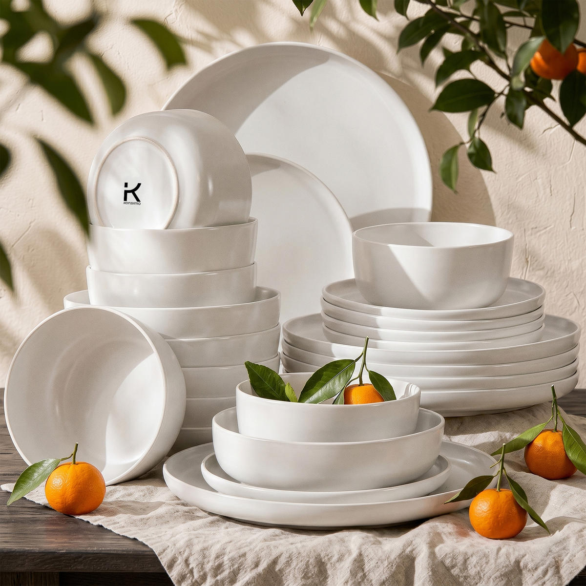 KOMBISERVICE VICTO 6 Personen 24-tlg - Weiß, Keramik (27/2/27cm) - KONSIMO®