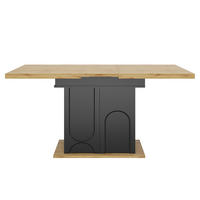 ESSTISCH ausziehbar 110-140/80/76 cm mit Stauraum DE-39602 Holzoptik - Schwarz, Holzwerkstoff (80/110/76cm) - ComfortXL