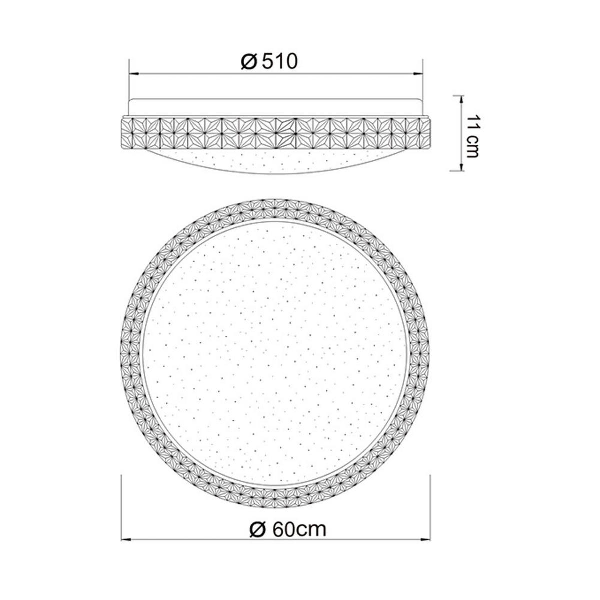 LED DECKENLEUCHTE Kristalloptik Weiß - Weiß, Metall (60/60/11cm) - Globo Lighting