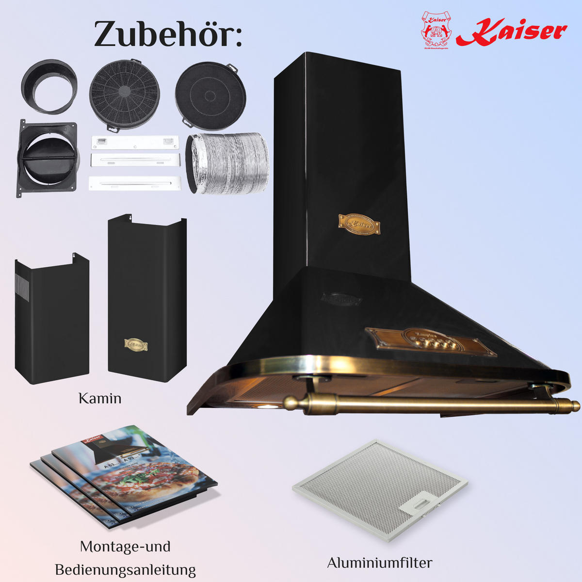 WANDHAUBE A 6315 Em Eco Schwarz 60cm - Schwarz, Metall (60/86.5/48cm) - Kaiser Küchengeräte