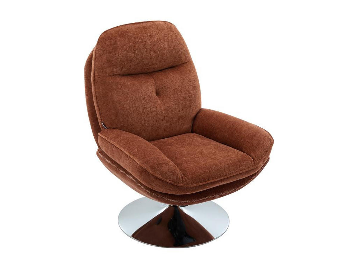 DREHSESSEL - Strukturstoff - Terracotta - ILMACA - Braun, Textil (90/99/78cm) - Vente-Unique