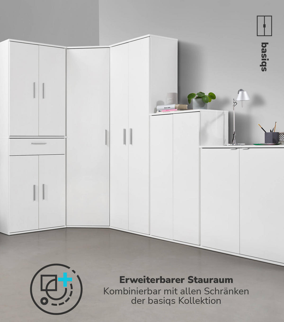 MEHRZWECKSCHRANK Der Lange - Weiß, Holzwerkstoff (60/180/34cm) - Mokebo