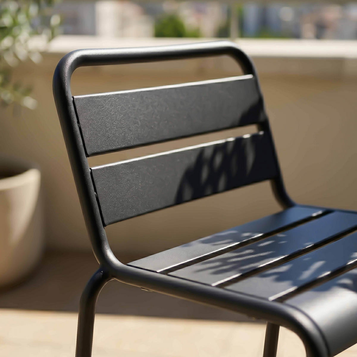 GARTENSET 3-tlg., Grau - Grau, Metall - Oviala