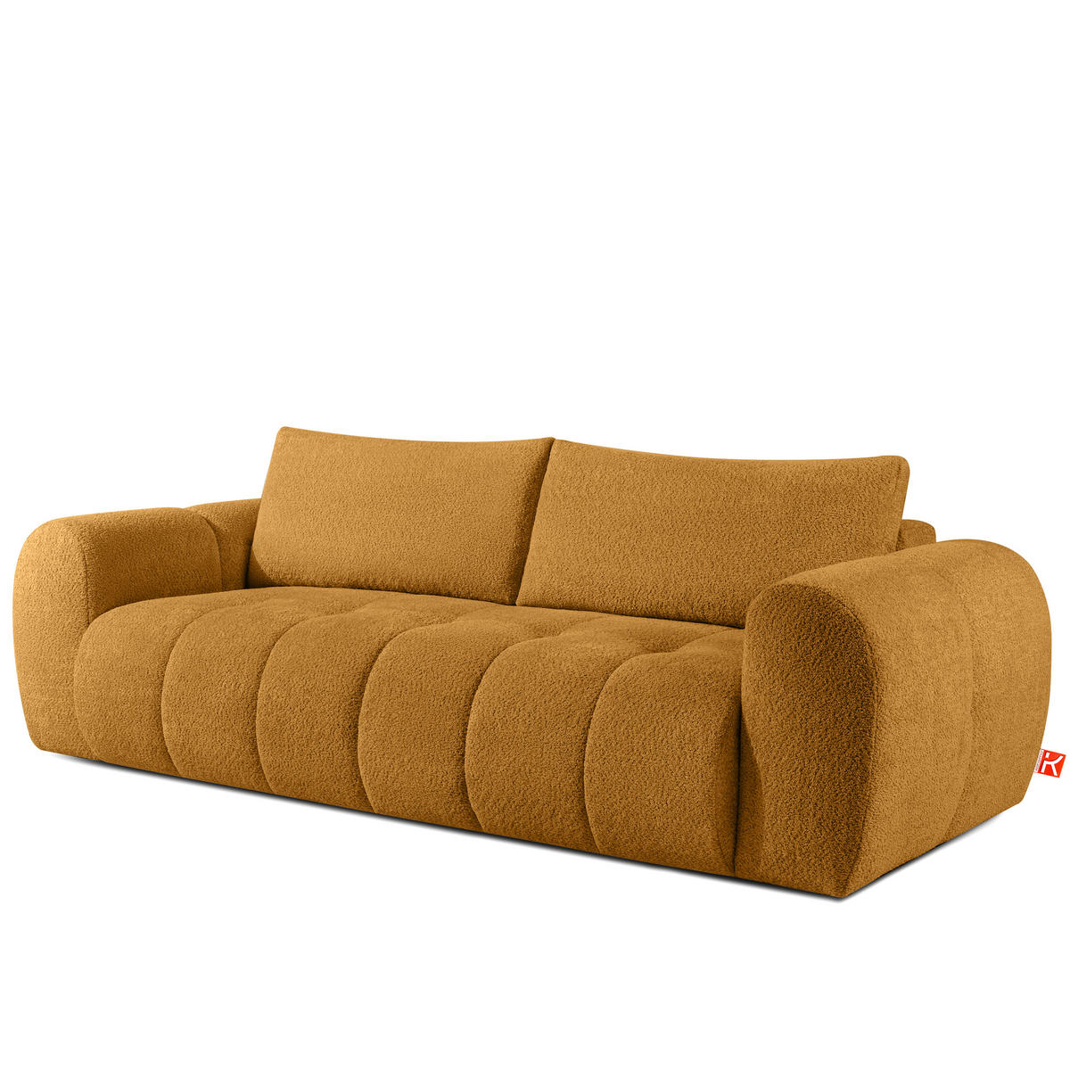 EINZELSOFA LIRA, Honigfarben, Bouclé - Honig, Holz/Holzwerkstoff (256/84/112cm) - KONSIMO®